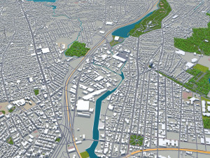 bridgeport city connecticut usa 30km 3D Model