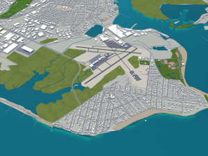 bridgeport city connecticut usa 30km 3D Model
