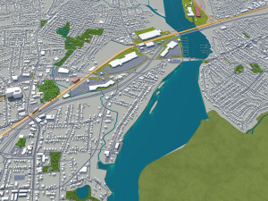 bridgeport city connecticut usa 30km 3D Model