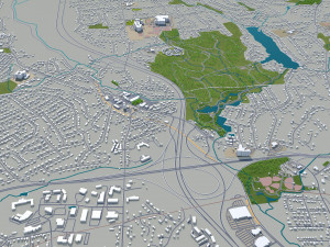 bridgeport city connecticut usa 30km 3D Model