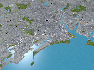 bridgeport city connecticut usa 30km 3D Model
