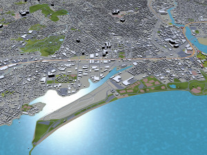 bridgeport city connecticut usa 30km 3D Model