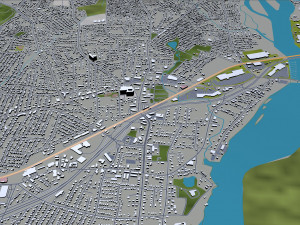 bridgeport city connecticut usa 30km 3D Model