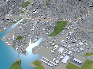 bridgeport city connecticut usa 30km 3D Model