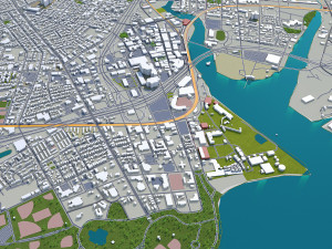 bridgeport city connecticut usa 30km 3D Model