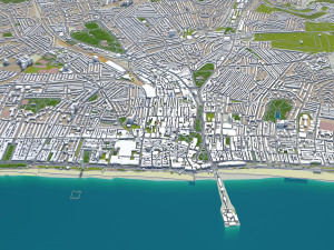 brighton city england 25km 3D 모델
