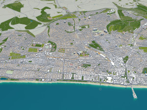brighton city england 25km 3D 모델