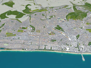 brighton city england 25km 3D Model
