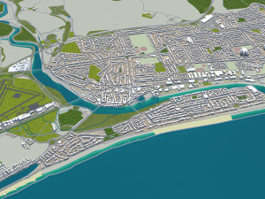 brighton city england 25km 3D 모델