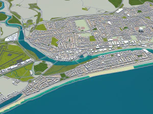 brighton city england 25km 3D Model