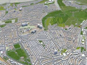 brighton city england 25km 3D 모델