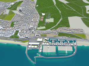 brighton city england 25km 3D Model