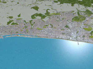 brighton city england 25km 3D Model