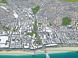 brighton city england 25km 3D 모델