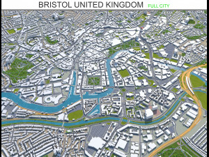 bristol city united kingdom 35km 3D Model