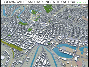 brownsville and harlingen city texas usa 70km 3D Model