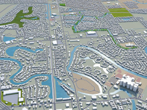 brownsville and harlingen city texas usa 70km 3Dモデル