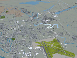 brownsville and harlingen city texas usa 70km 3D Model