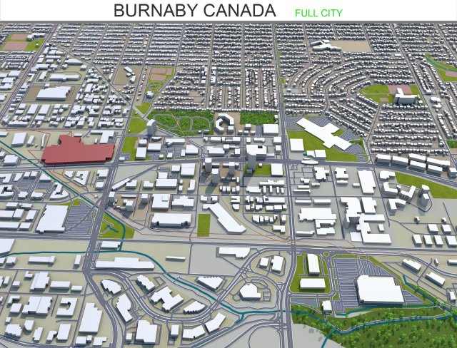 burnaby city canada 20km 3D-Modell .c4d .max .obj .3ds .fbx .stl .blend 