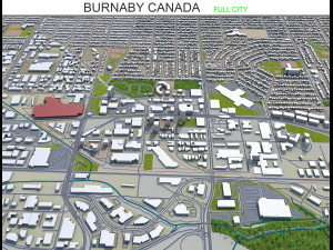 burnaby city canada 20km 3D Model