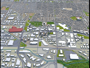 burnaby city canada 20km 3D-Modell