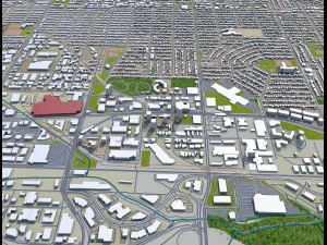 burnaby city canada 20km 3D Model