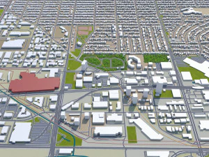 burnaby city canada 20km 3D Model