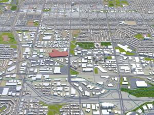 burnaby city canada 20km 3D-Modell