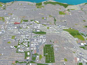 burnaby city canada 20km 3D-Modell