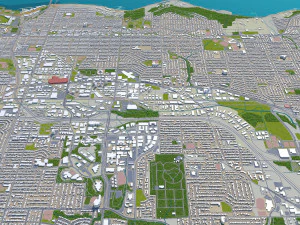 burnaby city canada 20km 3D Model