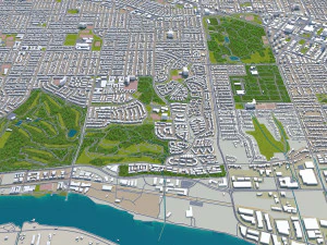 burnaby city canada 20km 3D Model