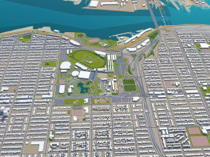 burnaby city canada 20km 3D Model