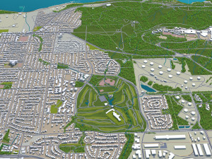 burnaby city canada 20km 3D-Modell