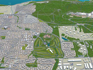 burnaby city canada 20km 3D Model