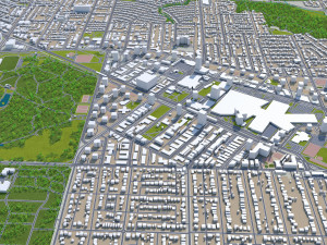 burnaby city canada 20km 3D-Modell