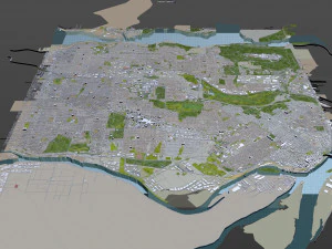 burnaby city canada 20km 3D Model