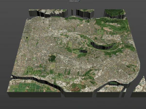 burnaby city canada 20km 3D Model