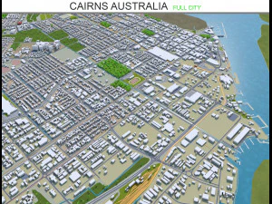 miasto Cairns w Australii 50 km Model 3D