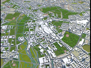 cambridge city uk 20km 3D 모델