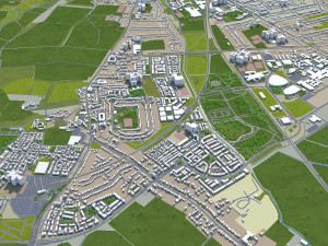 cambridge city uk 20km 3D 모델