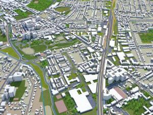 cambridge city uk 20km 3D 모델