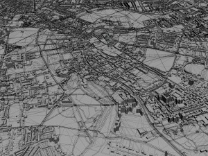 cambridge city uk 20km 3D 모델