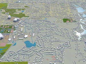 canton city ohio usa 30km 3D Model