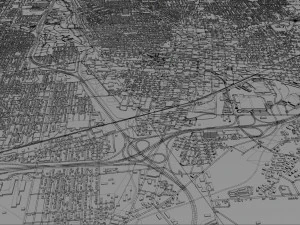 canton city ohio usa 30km 3D Model
