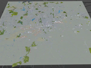 canton city ohio usa 30km 3D Model