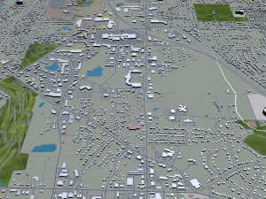 canton city ohio usa 30km 3D Model
