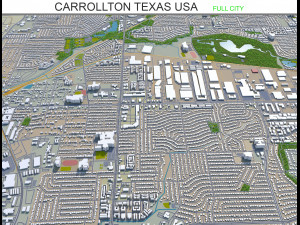 carrollton city texas usa 25km 3D Model