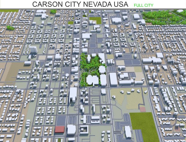 carson city nevada usa 40km 3D Модель .c4d .max .obj .3ds .fbx .stl .blend 