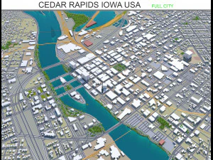 cedar Rapids City iowa abd 30km 3D Model