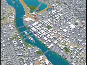cedar rapids city iowa usa 30km Model 3D